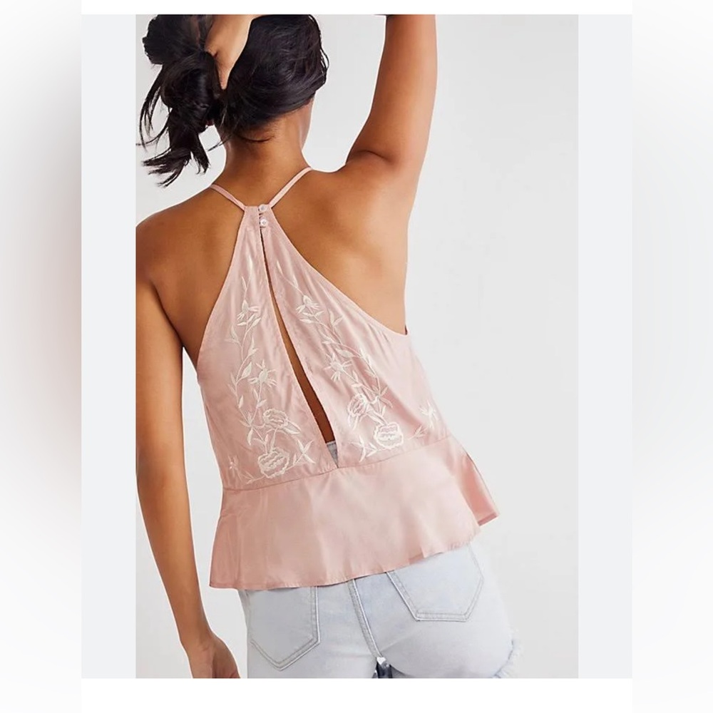 NWT Free People cherry embroidered top XS